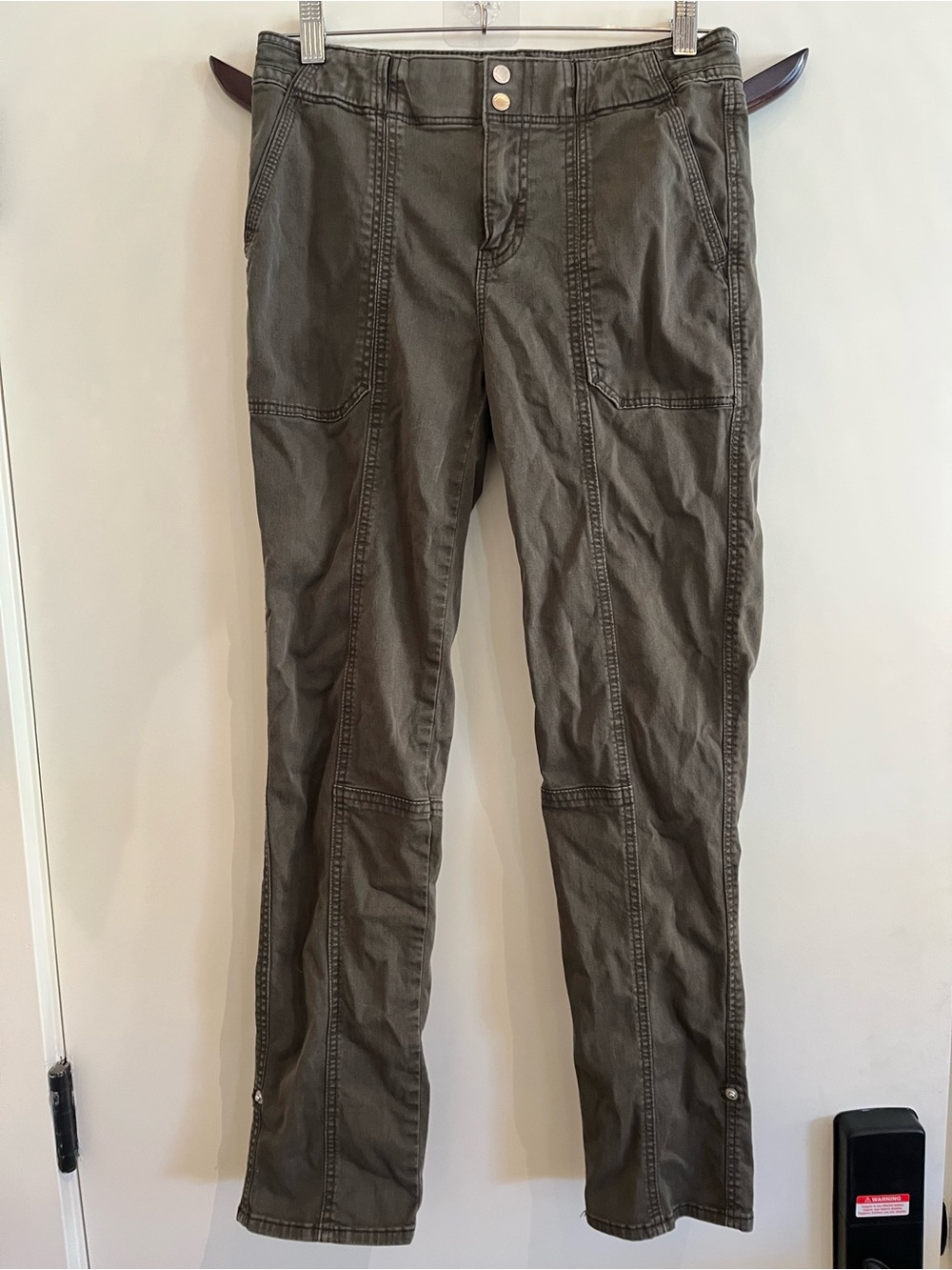 Olive Green Skinny Cargo Jeans
